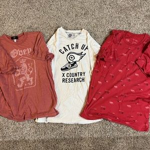 Lot of 3 tshirts: Obey, RVCA, LRG
